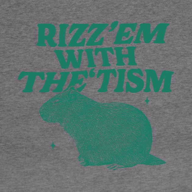 Rizz Em With The Tism Shirt, Funny Capybara Meme by Hamza Froug